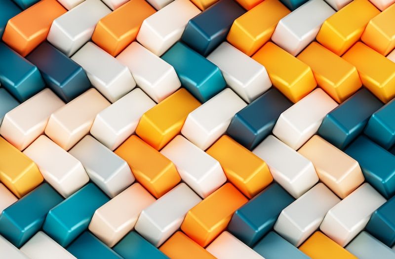 a very colorful pattern made up of small cubes